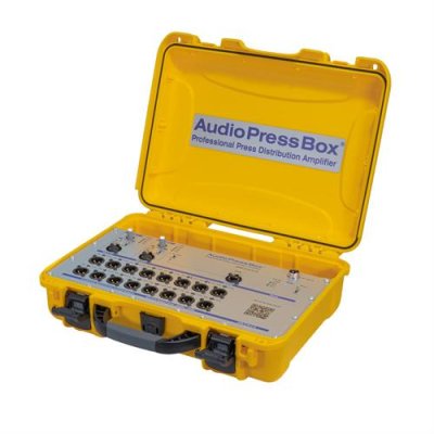 AudioPress Box 216 C-D Dante stageboks 1 Dante + 2 Mic in og 16 mic/line out, 20 timers batteri