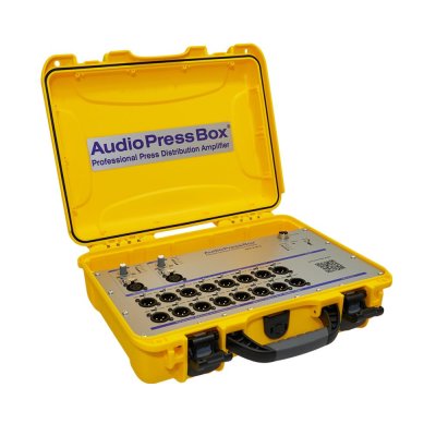 AudioPress Box audiosplitter stageboks 2 in / 16 out, internt batteri 20 timer