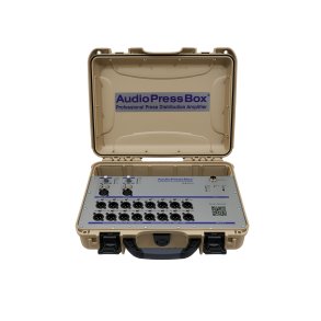 AudioPress Box audiosplitter stageboks 2 in / 16 out, internt batteri 20 timer