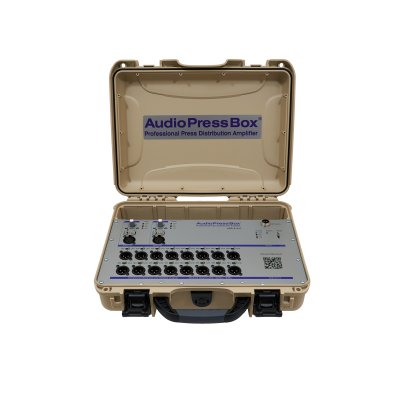 AudioPress Box audiosplitter stageboks 2 in / 16 out, internt batteri 20 timer