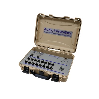 AudioPress Box audiosplitter stageboks 2 in / 16 out, internt batteri 20 timer