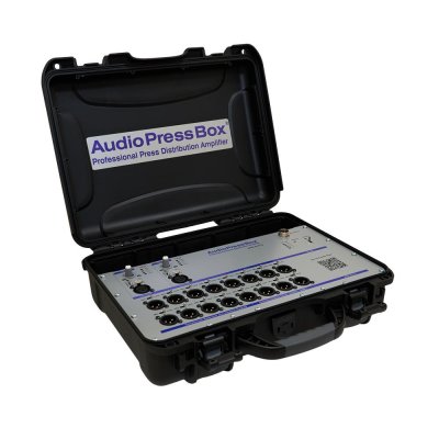 AudioPress Box audiosplitter stageboks 2 in / 16 out, internt batteri 20 timer