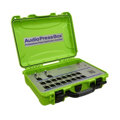 AudioPress Box audiosplitter stageboks 2 in / 16 out, internt batteri 20 timer