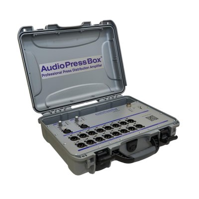 AudioPress Box audiosplitter stageboks 2 in / 16 out, internt batteri 20 timer