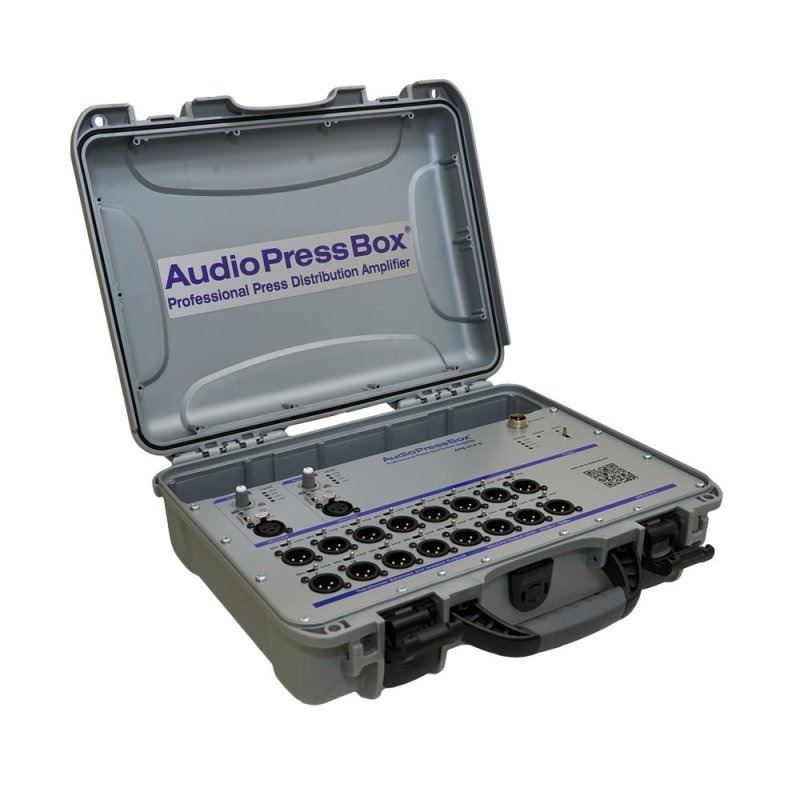 AudioPress Box audiosplitter stageboks 2 in / 16 out, internt batteri 20 timer