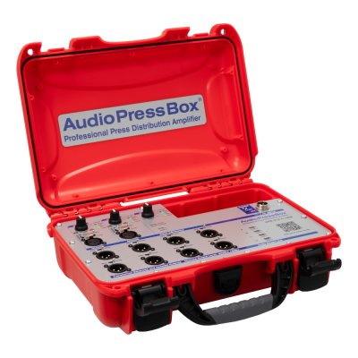 AudioPressBox audiosplit kuffert 2 mic/lin og 1 USB-c in og 8 mic/line + 4 x USB-c out