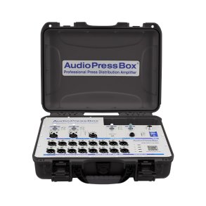 AudioPressBox audiosplit kuffert med 1 Dante 1 USB-c in og 16 mic/line og 4 USB c out