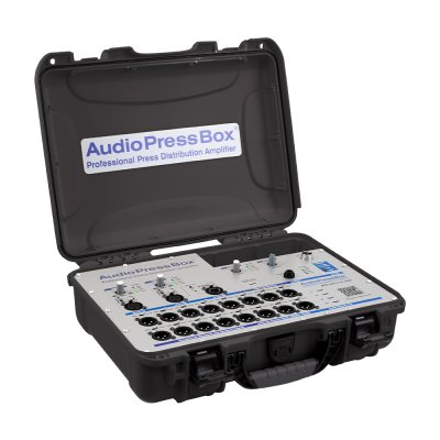 AudioPressBox audiosplit kuffert med 1 Dante 1 USB-c in og 16 mic/line og 4 USB c out
