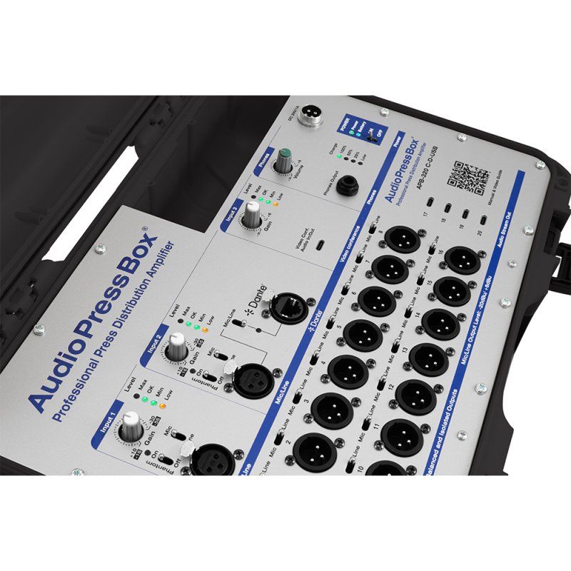 AudioPress Box APB320C Dante og USB 16 mic/line og 4 USB c out