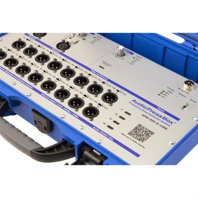 AudioPress Box stageboks 2 line/mic og 1 USB-c in - 16 XLR og 4 USB-c out, 20 timers batteridrift