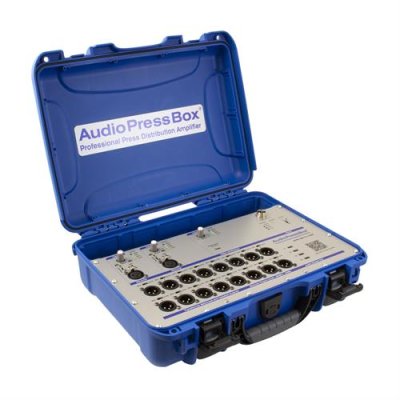 AudioPress Box stageboks 2 line/mic og 1 USB-c in - 16 XLR og 4 USB-c out, 20 timers batteridrift