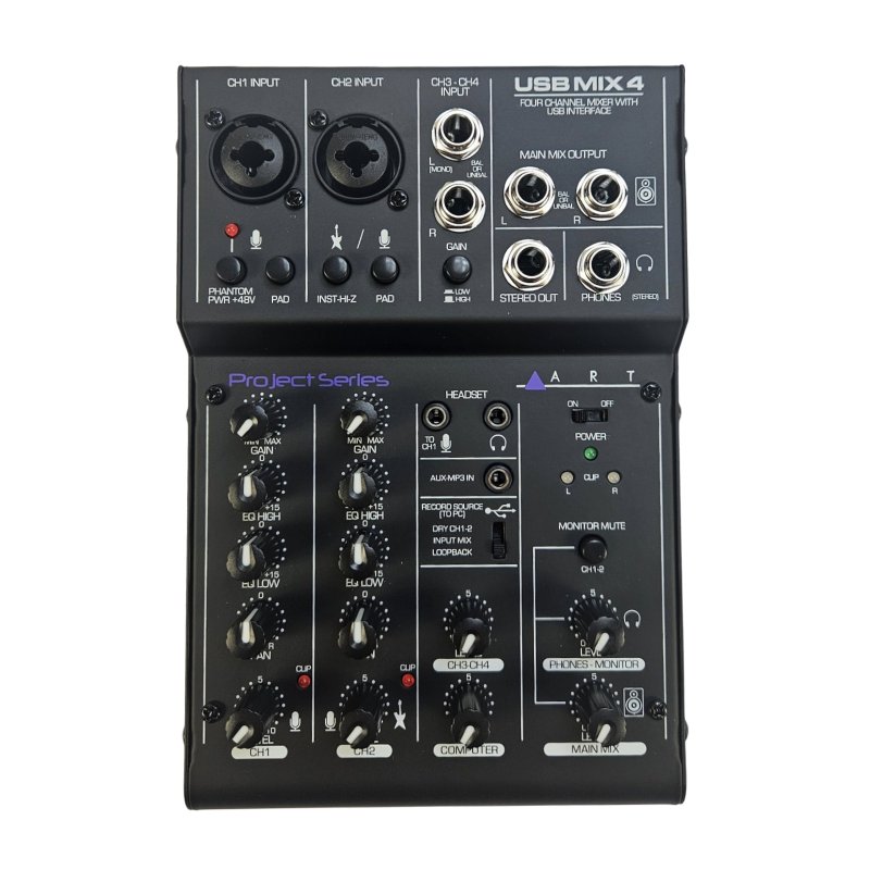 ART Mixer 4 kanaler med USB interface