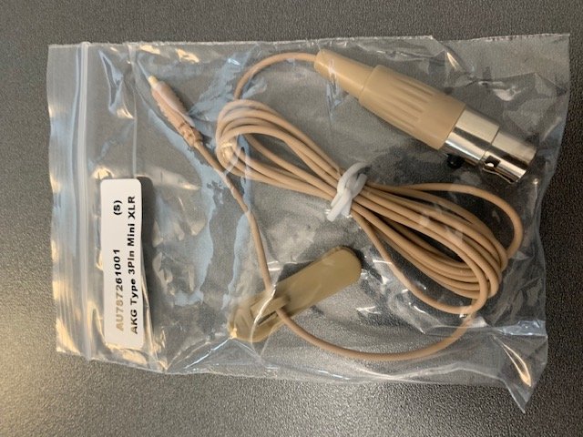 Audac-kabel til headset, AKG type 3-pin XLR, Beige