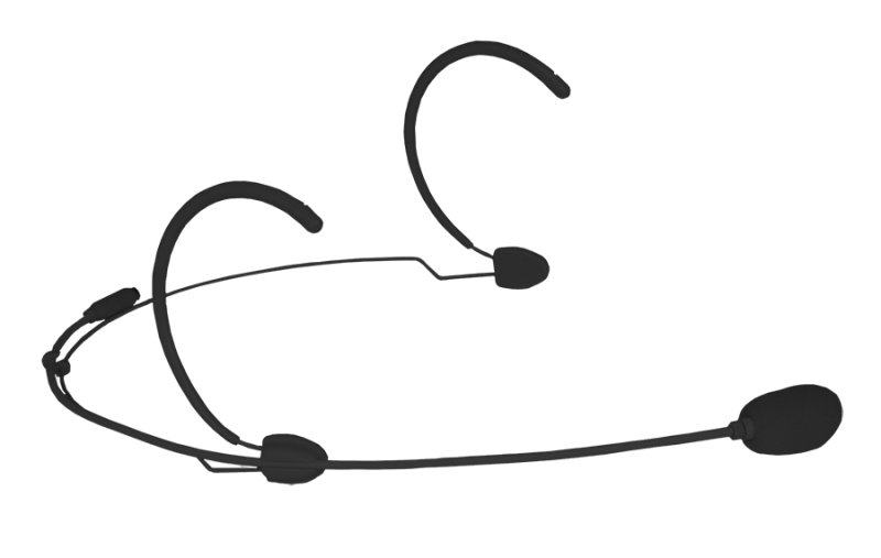 Audac headset mikrofon nyre, med multistik Sort