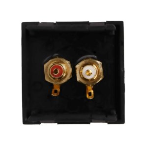 Audac Phono (stereo) Bl�ndplade 45 x 45 mm, Sort