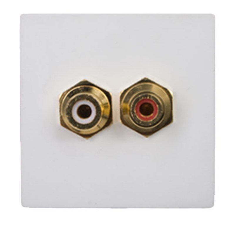 Audac Phono (stereo) Blindplatta 45 x 45 mm, Vit