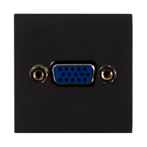 Audac VGA Bl�ndplade 45 x 45 mm, Sort
