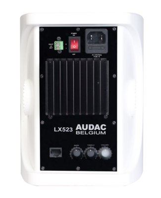 Audac LW523 3-vejs aktiv h�jttaler s�t, 2x40W, hvid RJ45 out