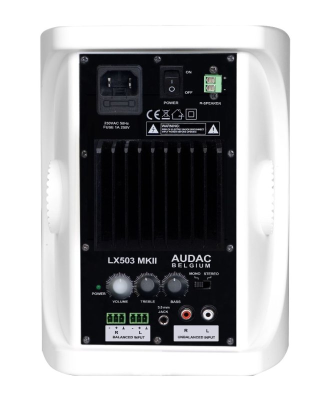 Audac LX503 3-vejs aktiv hjttaler st 2 x 40W, sort