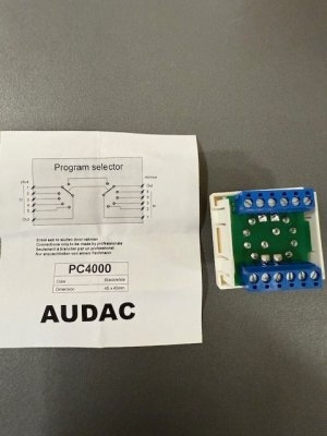 Program Kontrol til 5 zone - hvid til Euro 45x45 stand