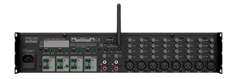 Audac zonemixer 4 zoner 10 in & 1 stereo out, m/Bluetooth