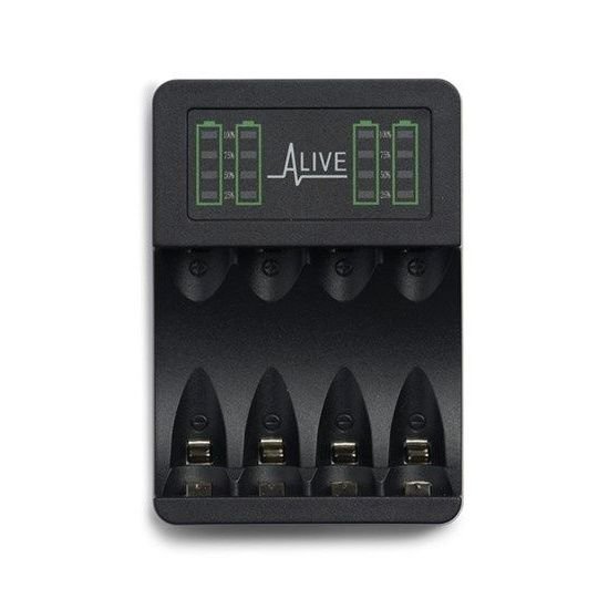 Batterioplader til 4 styk AA og AAA batterier m/display