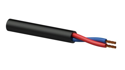 ProCab hjttalerkabel 2 x 0.75 mm, Sort, 1 m aflkip