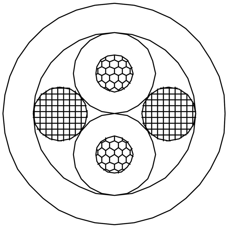 ProCab hgtalarkabel 2 x 0.75 mm, Svart, 1 m aflkip