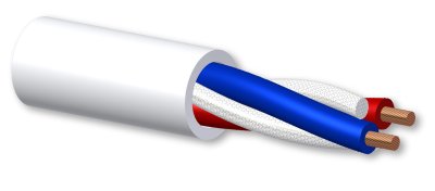 ProCab h�jttalerkabel 2 x 2,25 mm�, Hvid 