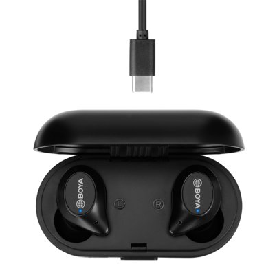 Boya Bluetooth earphone, Sort