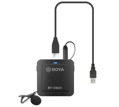 Boya DM20 recording kit med 2 lavalier mikrofoner