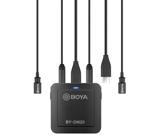 Boya DM20 recording kit med 2 lavalier mikrofoner