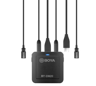 Boya DM20 recording kit med 2 lavalier mikrofoner