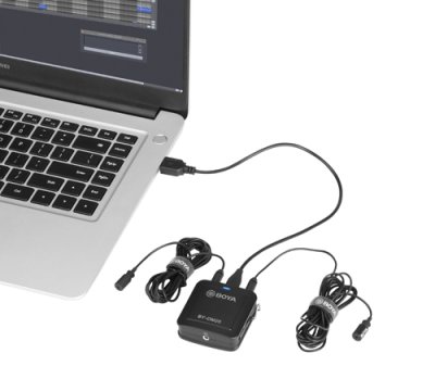 Boya DM20 recording kit med 2 lavalier mikrofoner