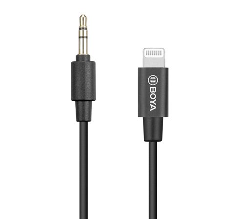 Boya adapterkabel 3,5 minijack han til lightning 15 cm