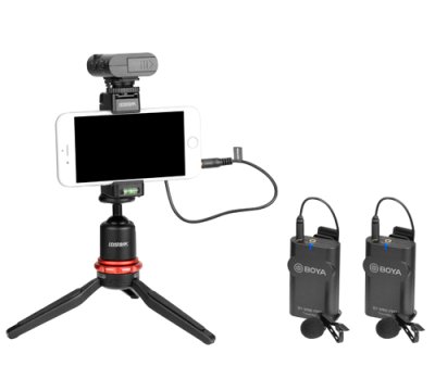Boya tr�dl�s s�t m/2 styk bodypack til DSLR og smartphones