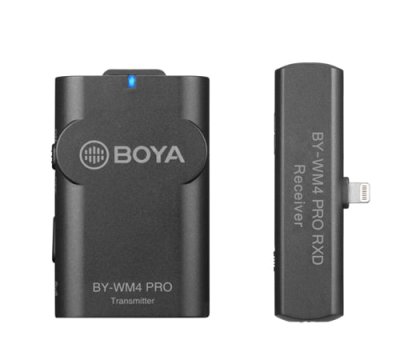 Boya tr�dl�s set m/lightning reciever och lavalier s�ndare WM4