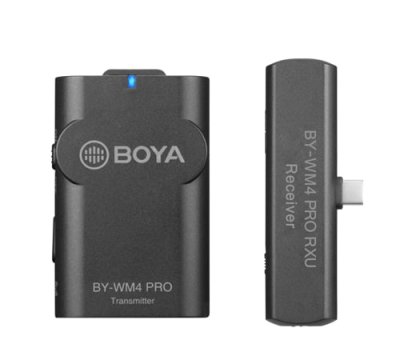 Boya tr�dl�s s�t m/USB-c modtager og lavalier sender WM4