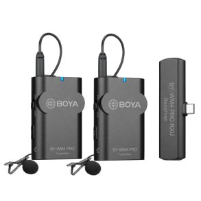 Boya tr�dl�st s�t m/USB-c modtager, 2 lavalier sender WM4