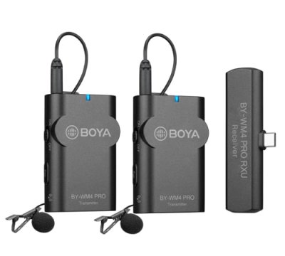 Boya tr�dl�st s�t m/USB-c modtager, 2 lavalier sender WM4