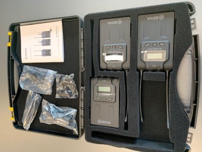 Boya Trdlst kamera st med dobbelt modtager og 2 sendere