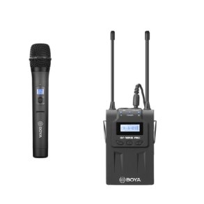 Boya Tr�dl�st kamera s�t med dobbelt modtager og 1 h�ndholdt