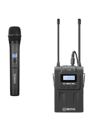 Boya Tr�dl�st kamera s�t med dobbelt modtager og 1 h�ndholdt