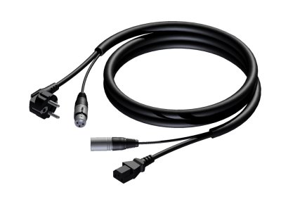 Schuko Power / XLR hun til Euro Power / XLR han - 20 m