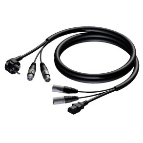 Schuko Power / XLR hun til Euro Power / XLR han -15 m