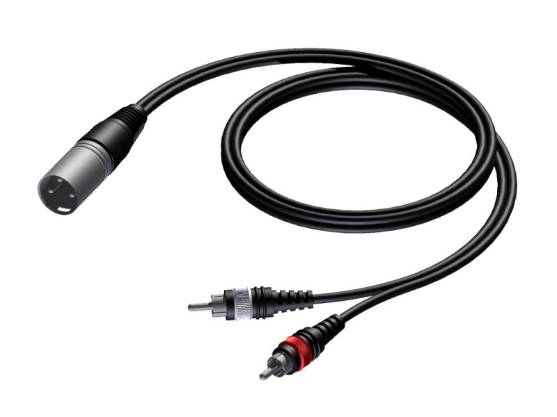 ProCab signalkabel XLR han > 2 x RCA - 1,5 m