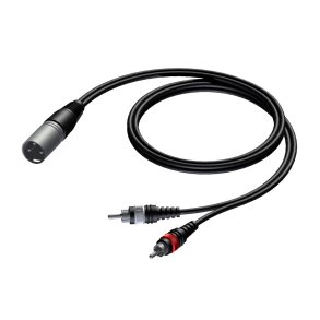 ProCab signalkabel XLR han > 2 x RCA - 3 m