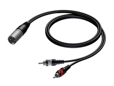 ProCab signalkabel XLR han > 2 x RCA - 5 m