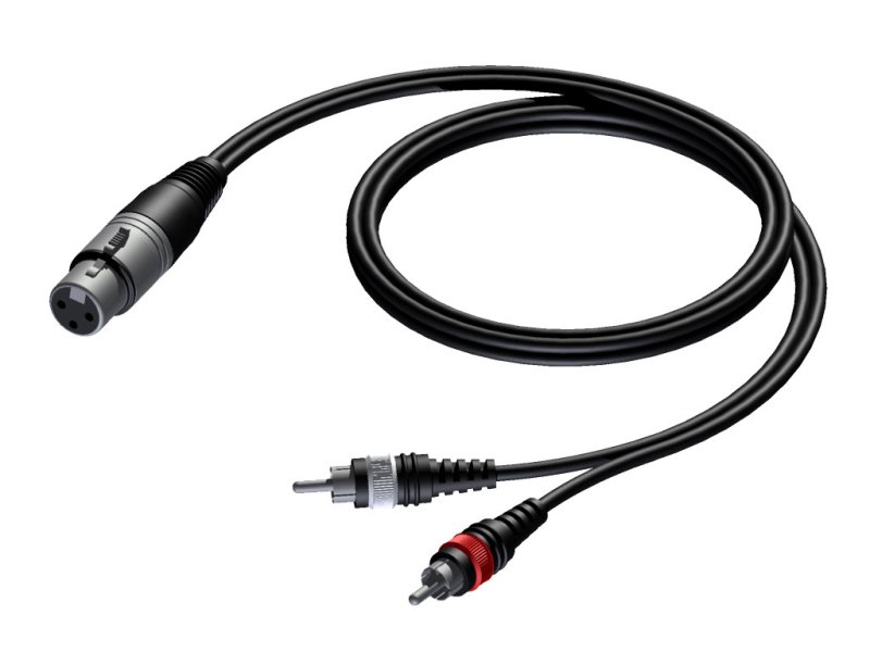 ProCab signalkabel XLR hun > 2 x RCA - 1,5 m