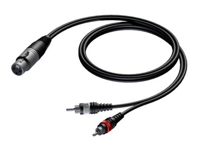 ProCab signalkabel XLR hun > 2 x RCA - 3 m